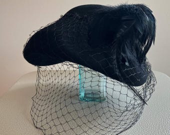 Frank olive black beaded & studs vintage hat FRANK OLIVE ~ Vintage Black 100% Wool Beaded Beret Hat | eBay main image 2