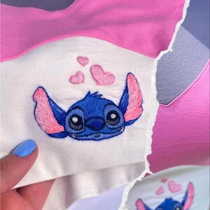 Handmade crop tops  using upcycling: Embroidered stitch, Stitch crop top, Pastel crop top, Pilates top, Minnie embroidery, Lilo Stitch