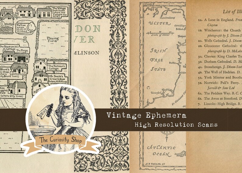 Vintage Ephemera British Sampler // Digital Printable Old Etsy