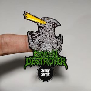 Oxygen Destroyer Enamel Pin | Kaiju Metal Band Collectible | Death Thrash Heavy Metal Lapel Pin | Kutten Jacket Accessory | Rare Lapel Pin