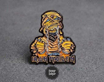 Iron Maiden Eddie Powerslave emaille speld: NWOBHM verzamelobject