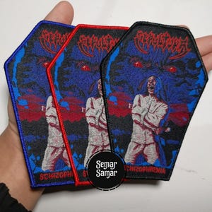 Sepultura Schizophrenia Coffin Woven Patch | Thrash Death Metal Band | Battle Jacket Patch | Metal Kutte Accessory | Collectible aufnäher