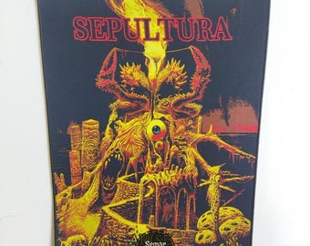 Parche trasero de Sepultura Arise – Parche para coser en chaqueta de banda de thrash metal (29 cm x 24 cm)