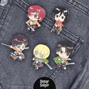 Pin de Ataque a los Titanes/Pin de esmalte de anime/Pin de esmalte/Pin de personaje de anime/Pin de anime lindo/Pin de anime Chibi/Pin de esmalte Chibi/Pin Kawaii/Mercancía de anime