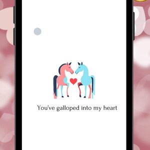 Digital and printable Valentine's Day card, Horse Valentine's Day card