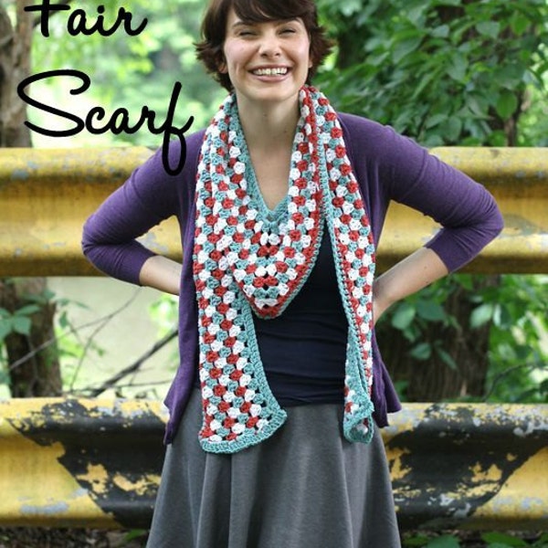 Crochet Scarf pattern -- County Fair Scarf --instant download