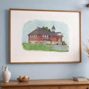 School House Digital Wall Art School Painting Schoolhouse Digital Download Teacher Principal Gift Printable Wall Art Print Educator Art Gift