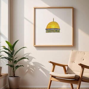 Dome Of the Rock Digital Art Print Jerusalem Painting Wall Decor Art Digital Download Architectural Mosque Print Islamic Printable Wall Art