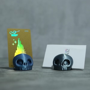 Porte-cartes de visite tête de mort, organiseur de bureau gothique, support pour cartes de visite personnel effrayant, présentoir pour cartes tête de mort, décoration de bureau effrayante imprimée en 3D