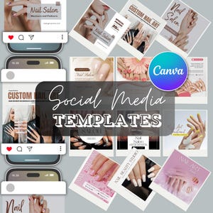 Nail Technician Instagram Templates Nail Salon Branding Kit for Instagram Canva Instagram Templates for Nail Technicians