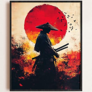 Samurai Wall Art, Minimalist Katana Bushido Decor, 7 Virtues Wall Decor, Instant Download Japanese Samurai, High Resolution 300DPI