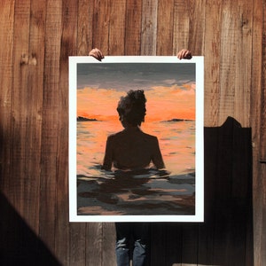 Summer Sunset . extra large wall art . giclee print image 1