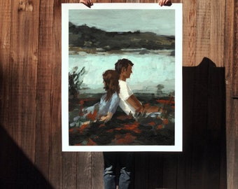 Falling  . extra large wall art . giclee print
