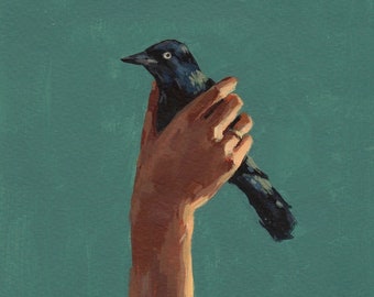 Bird in Hand . giclee art print available in all sizes