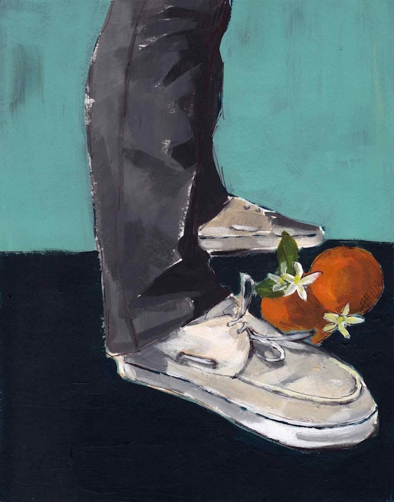 Boat Shoes . giclee art print with framed and ready to hang options