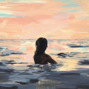 Al atardecer. Impresión artística giclée horizontal/paisaje disponible en todos los tamaños.