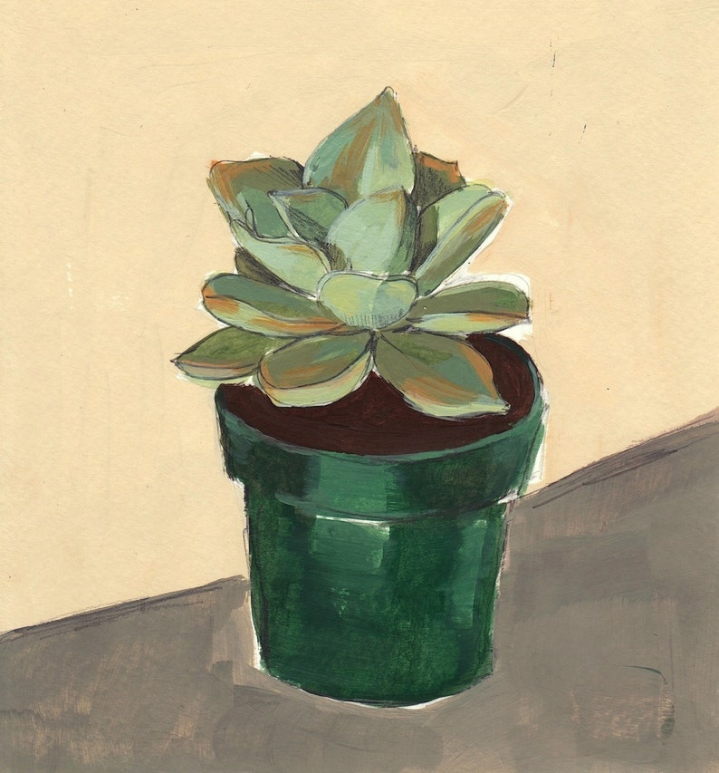 Succulent . giclee art print in all sizes image 1