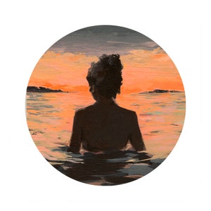 Summer Sunset . CIRCLE . giclee art print image 1