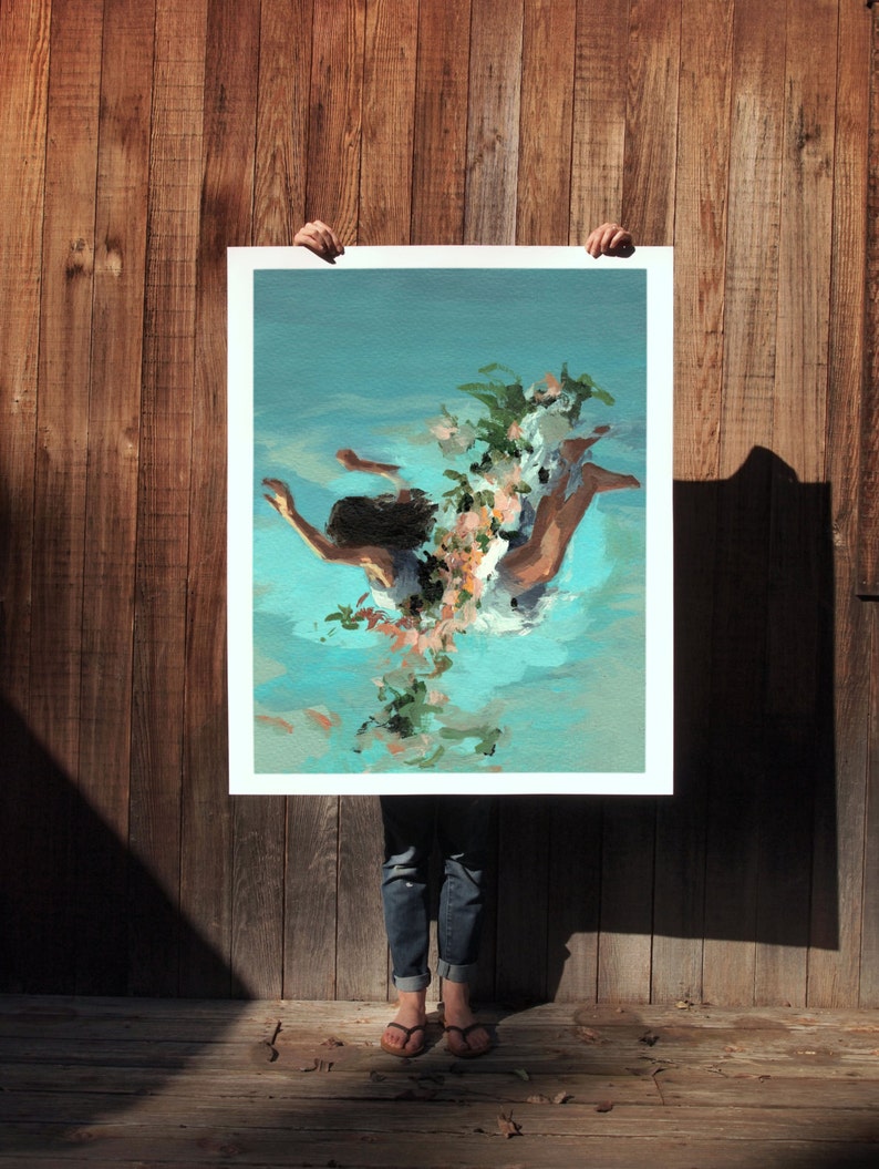 Happiness . extra large wall art . giclee print . Etsy Design Awards Finalist zdjęcie 1