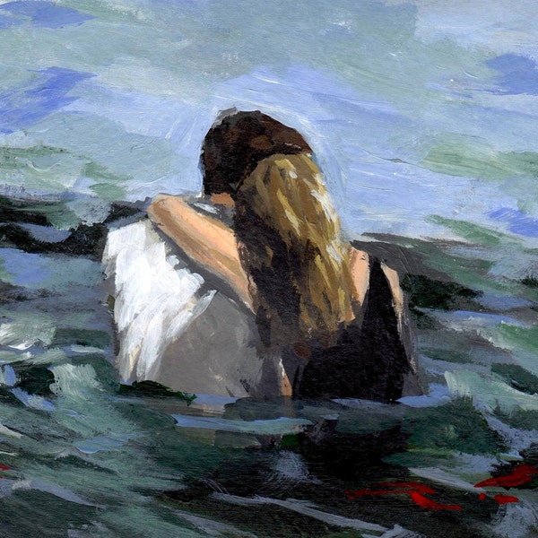 CAPSIZED . giclee digital poster art print of original painting