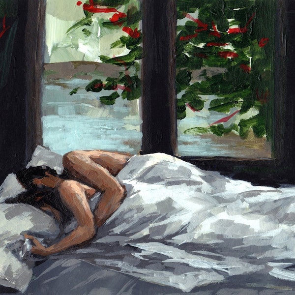Dormido. Impresión artística giclée.