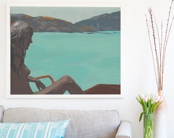 Azure Coast .  horizontal giclee art print