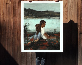 Falling . extra large wall art . giclee print
