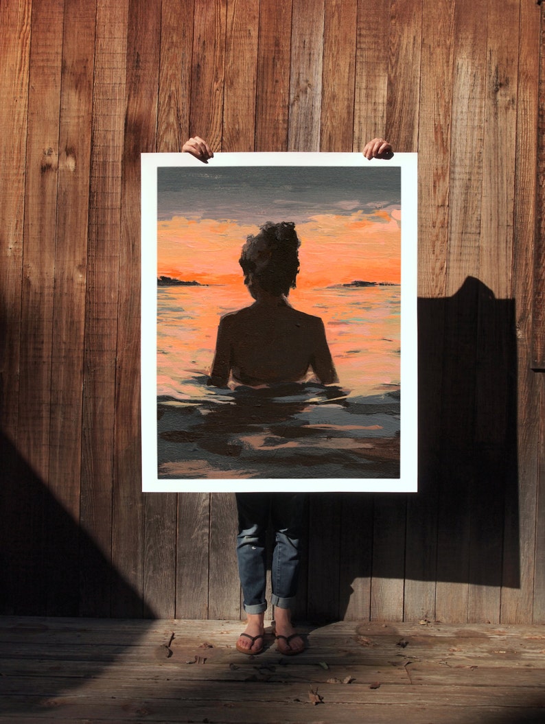 Summer Sunset . extra large wall art . giclee print image 1