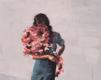 Flower Child .  HORIZONTAL giclee art print available in all sizes