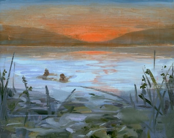 Outside .  horizontal giclee art print