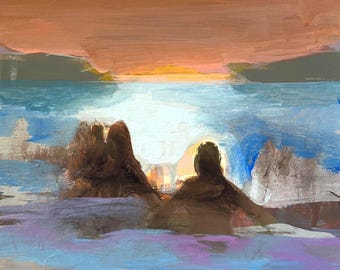 Nieuwe horizonten. Horizontale / liggende giclee-kunstprint beschikbaar in alle maten