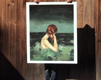 Married to the Sea .  extra large wall art . giclee print with framed and ready to hang options