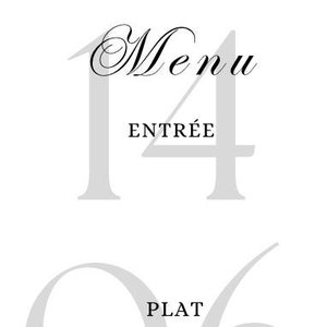Modèle de menu de Mariage chic