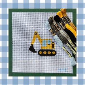 Excavator Needlepoint Canvas