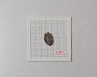 Mini Coffee Bean Needlepoint Canvas