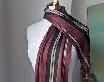 Vintage 1920s 1930s Striped Rayon Jersey Scarf