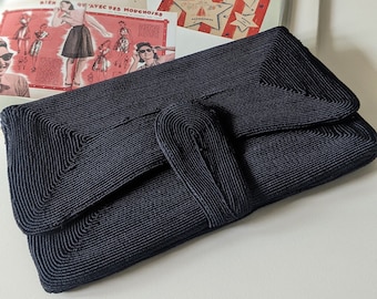 Vintage 1940s Navy Genuine Cordé Clutch Purse