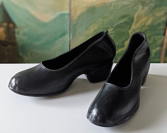 Vintage 1940s Acton Black Rubber Galoshes Overshoes