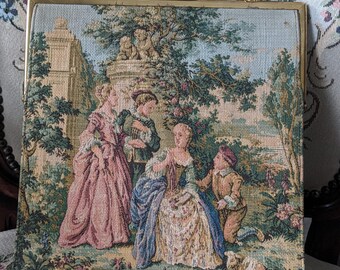 Vintage 1950s "La Marquise" Finest French Tapestry Extra Large Statement Frame Purse
