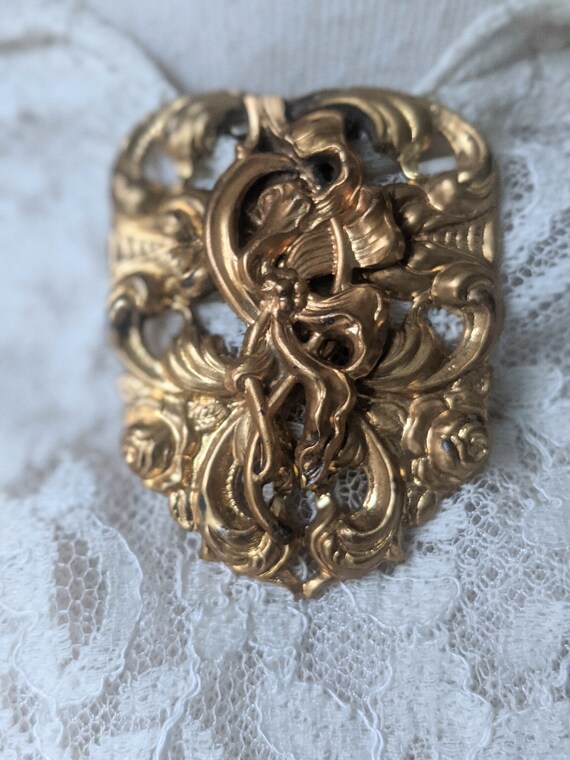 Antique 1900s 1910s Art Nouveau Dress Clip - image 8