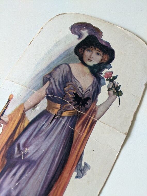 RARE Antique IIllustrated Advertising Paper Fan - image 8