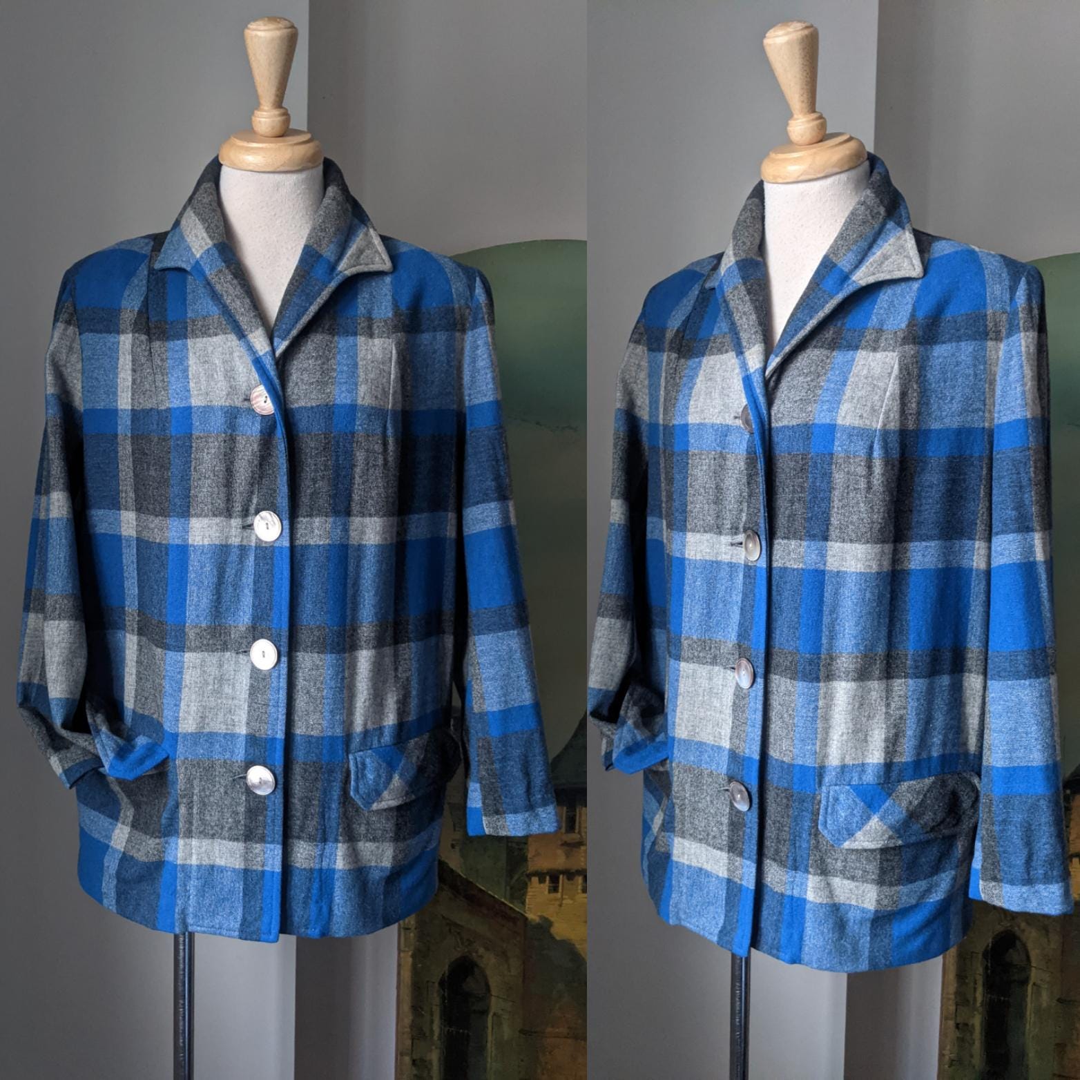ジャケット・アウター 90s pendleton ombre check wool half coat Vintage Pendleton Made In USA Wool Coat Jacket Chief Joseph