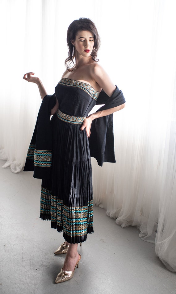 1950s Toria Tassi Original Designer Patio Dress Se
