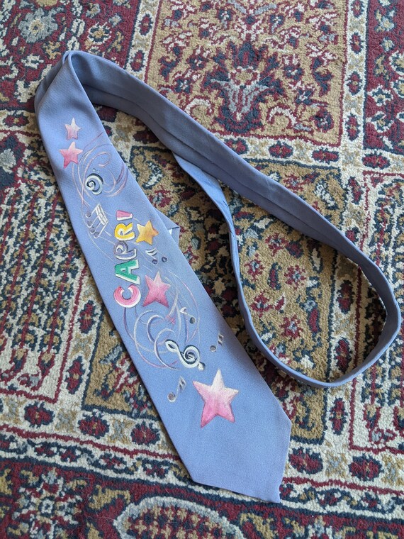 Vintage 1940s 1950s hand-painted novelty necktie