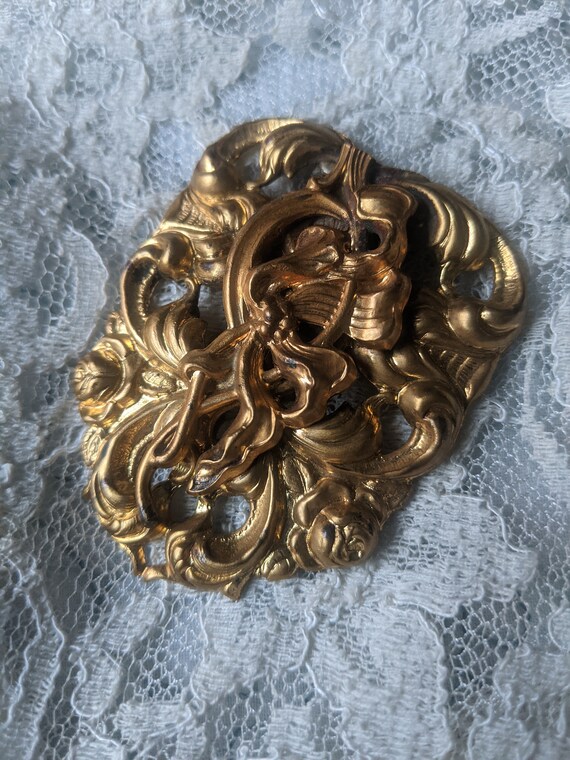 Antique 1900s 1910s Art Nouveau Dress Clip - image 4