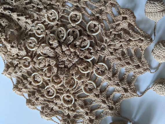 Antique 1910s Crocheted Reticule Bag Purse - image 3