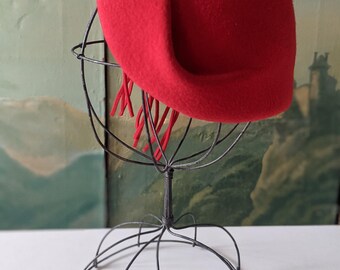 RIVIERA Vintage Red Felt Pixie Feather Hat il_1080xN.6986650797_6lzi.jpg main image 2