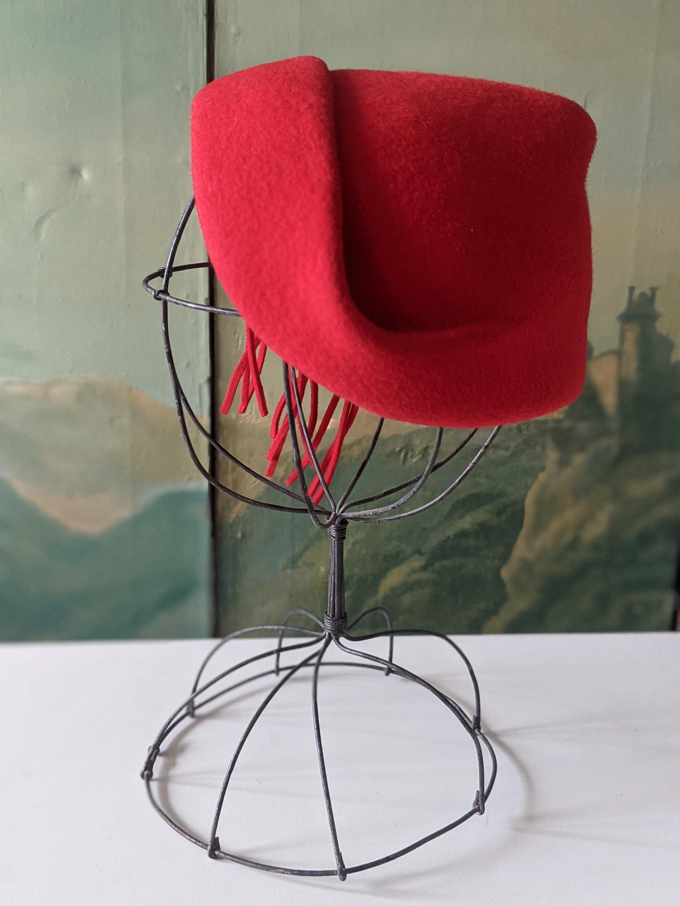 Vintage 1950s Red Felt Pixie Tassel Hat - Etsy display picture 2