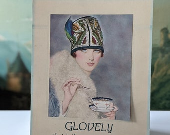 RARE Vintage 1920s Glovely Shoe Advertising Card