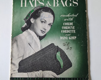 Vintage 1940s Corticelli Hats + Bags Crochet Booklet